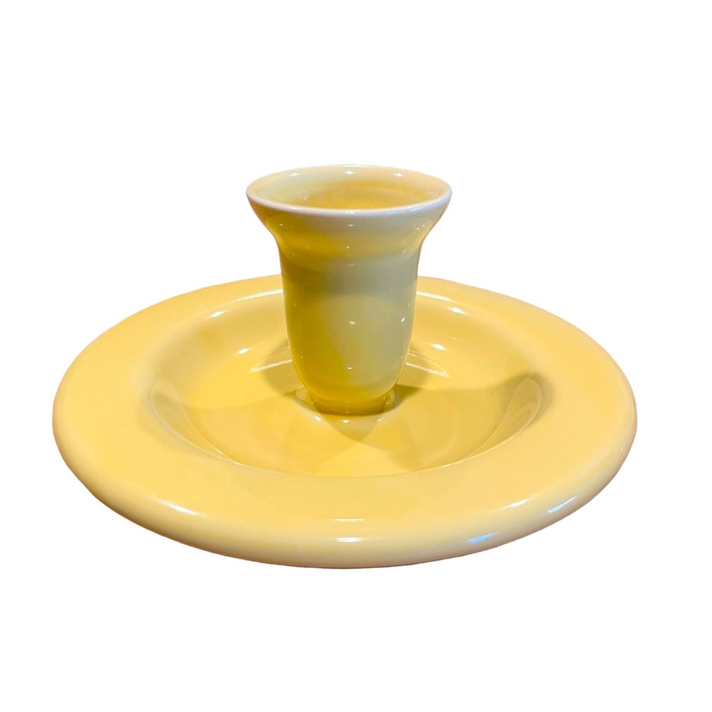 Candle Stick Holder, Yellow Ceramic Vintage HALL Pottery,